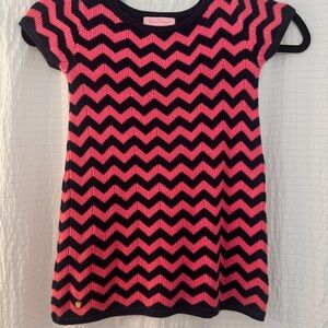 Lilly Pulitzer Pink and Black Chevron Kids Dress